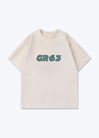 GR63 abstract Oversized Shirt - Beige Front (Designed)