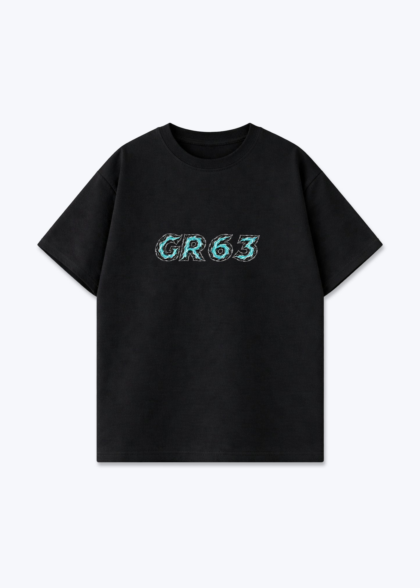 GR63 abstract Oversized Shirt - Black Front (Designed)