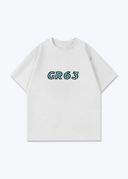 GR63 abstract Oversized Shirt - White Front (Designed)