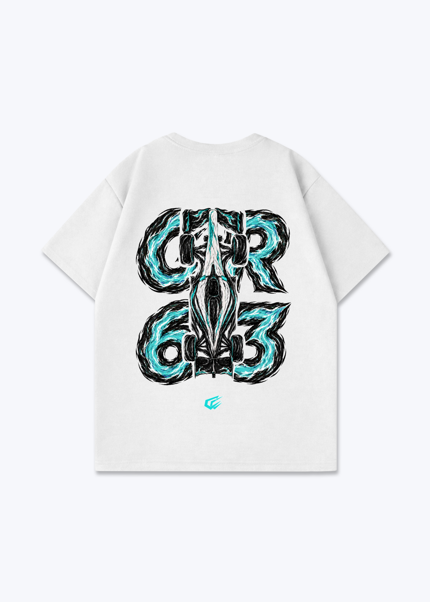 GR63 abstract Oversized Shirt - White Back (Designed)