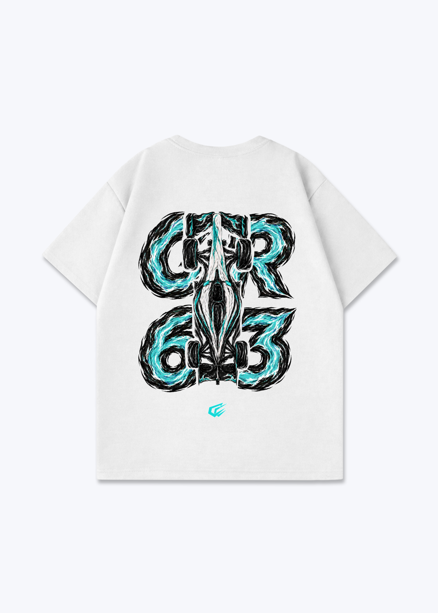 GR63 abstract Oversized Shirt - White Back (Designed)