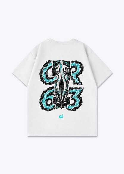 GR63 abstract Oversized Shirt - White Back (Designed)