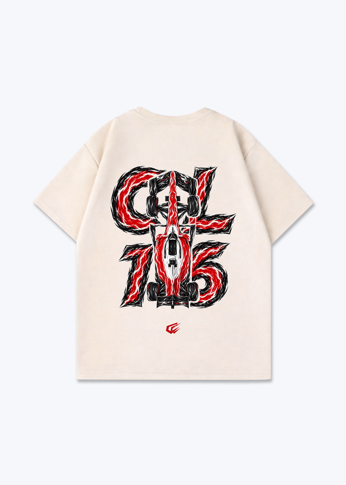 CL16 abstract Oversized Shirt - Beige Back (Designed)