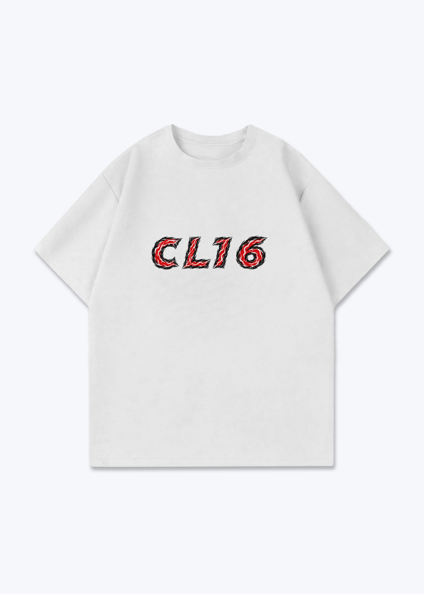 CL16 abstract Oversized Shirt - White Front (Designed)