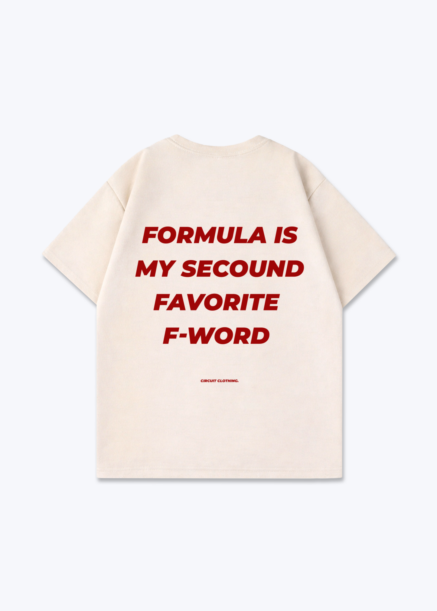 Favorite F-Word Oversized Shirt - Beige Back (Designed)