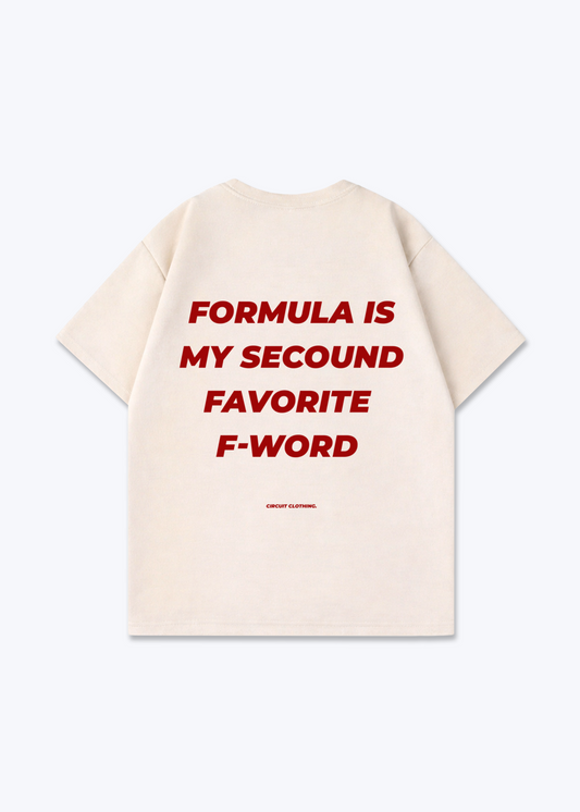 Favorite F-Word Oversized Shirt - Beige Back (Designed)