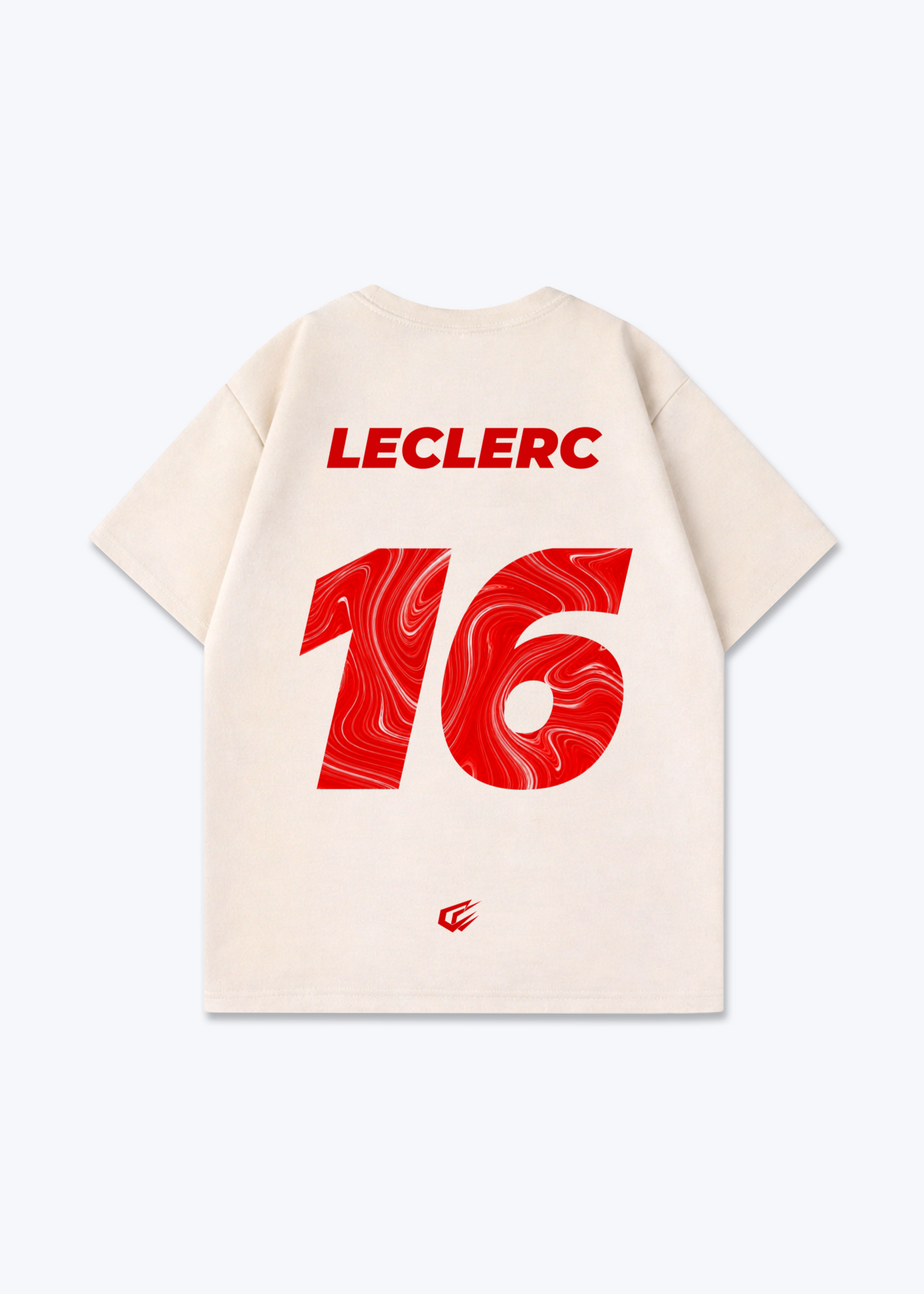 Leclerc 16 Oversized Shirt - Beige Back (Designed)