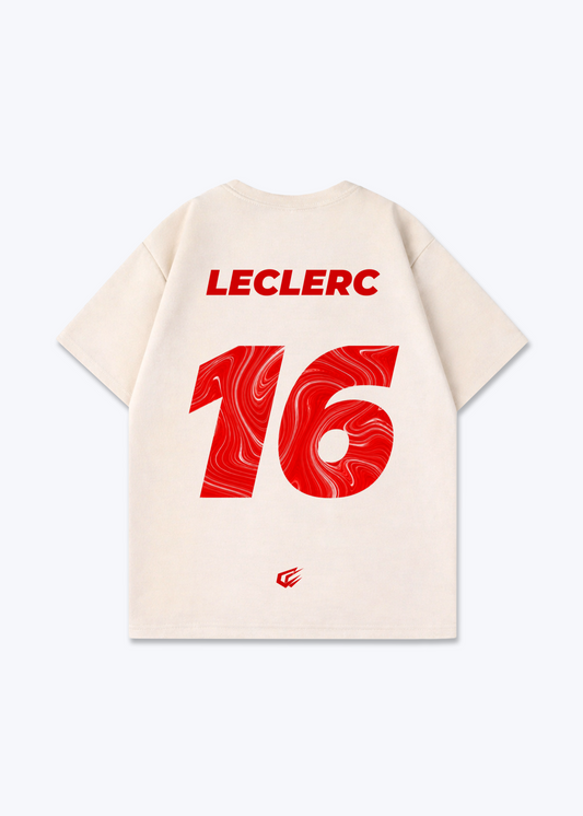 Leclerc 16 Oversized Shirt - Beige Back (Designed)