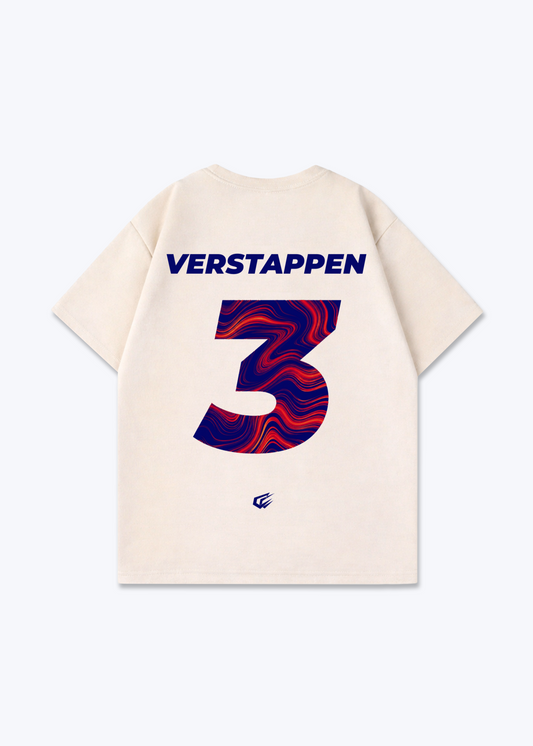 Verstappen 3 Oversized Shirt - Beige Back (Designed)
