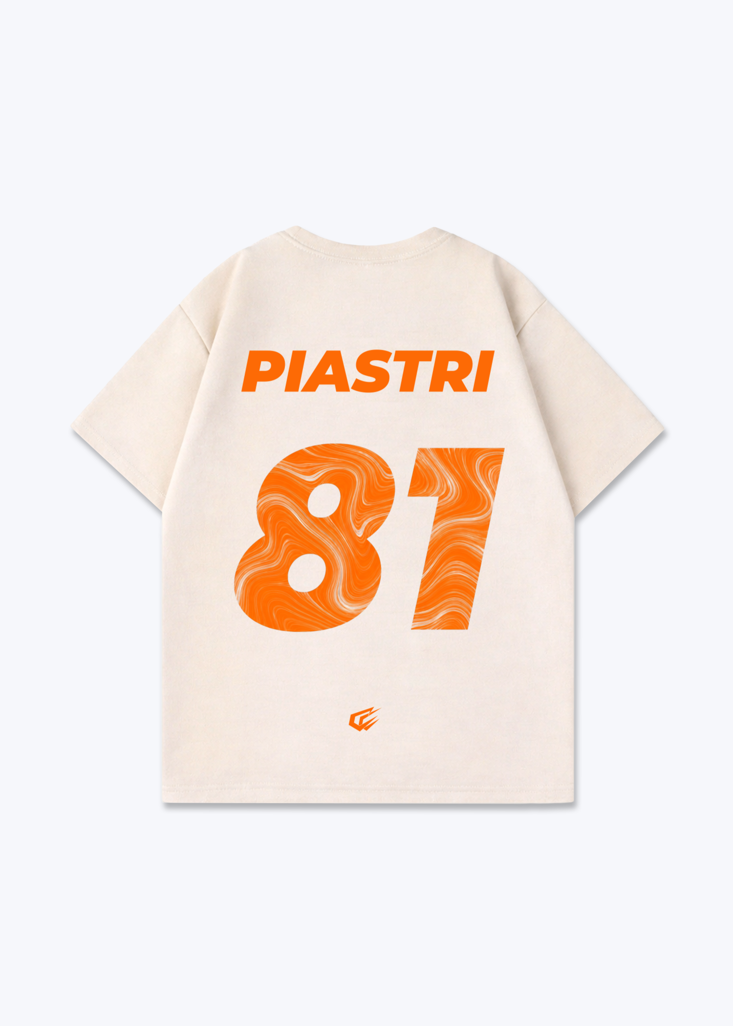 Piastri 81 Oversized Shirt - Beige Back (Designed)