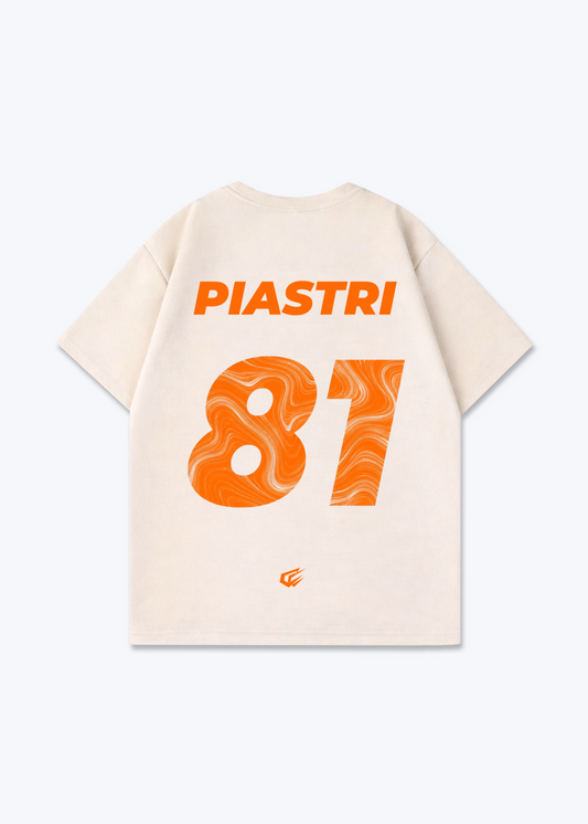 Piastri 81 Oversized Shirt - Beige Back (Designed)