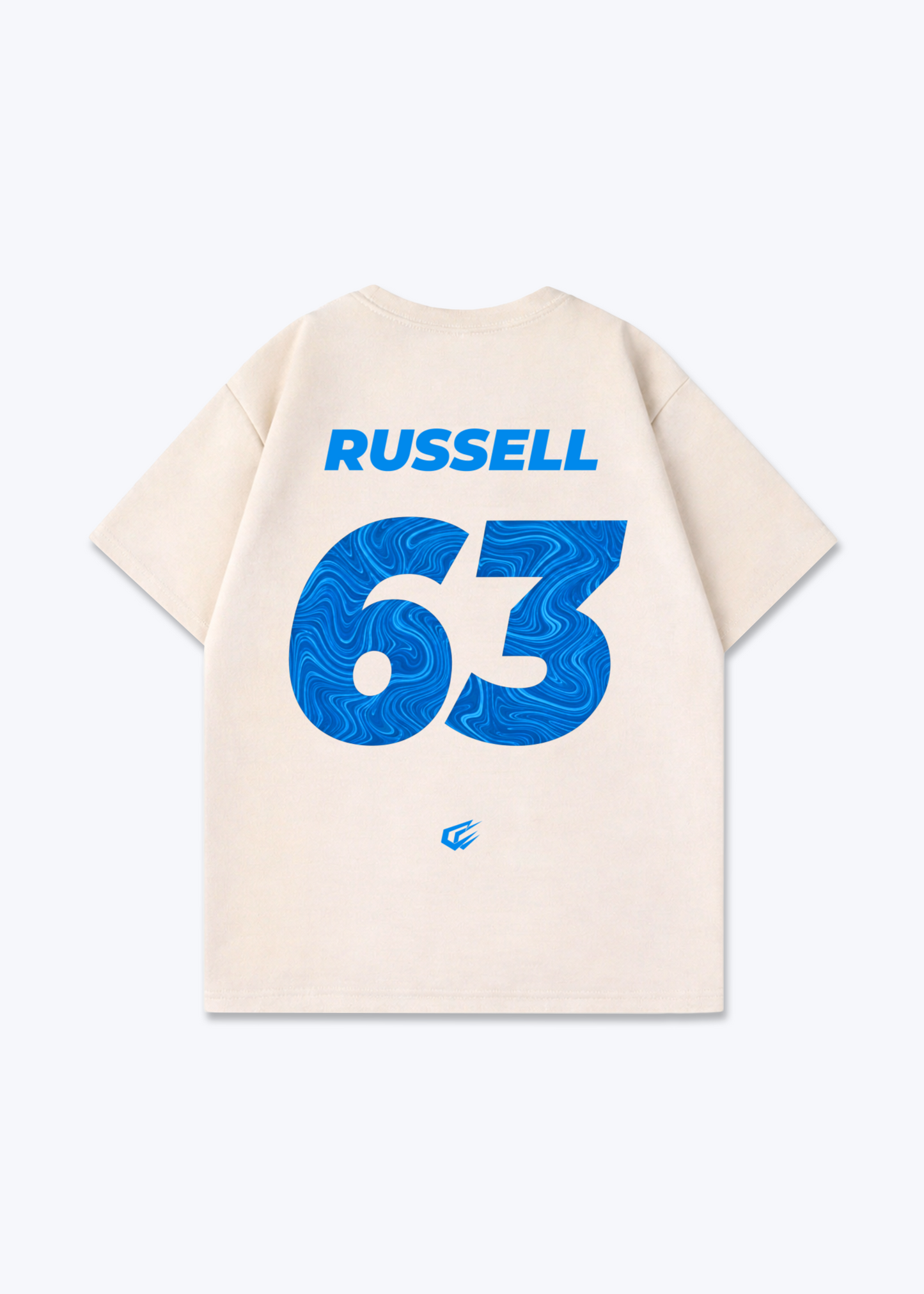 Russell 63 Oversized Shirt - Beige Back (Designed)