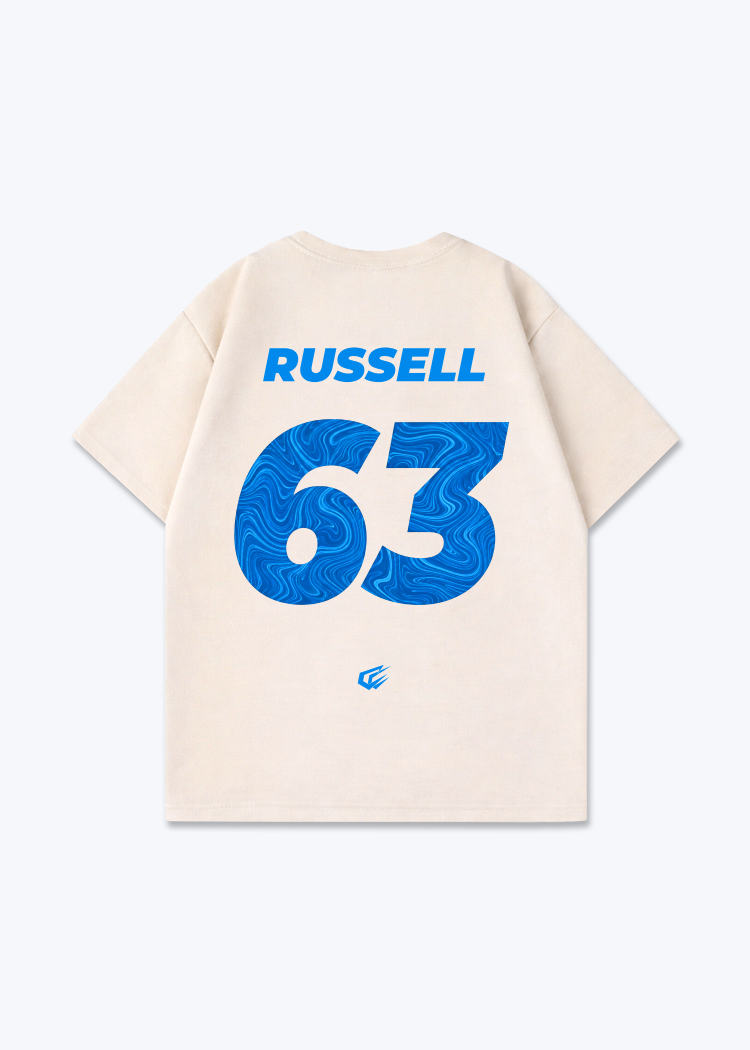 Russell 63 Oversized Shirt - Beige Back (Designed)