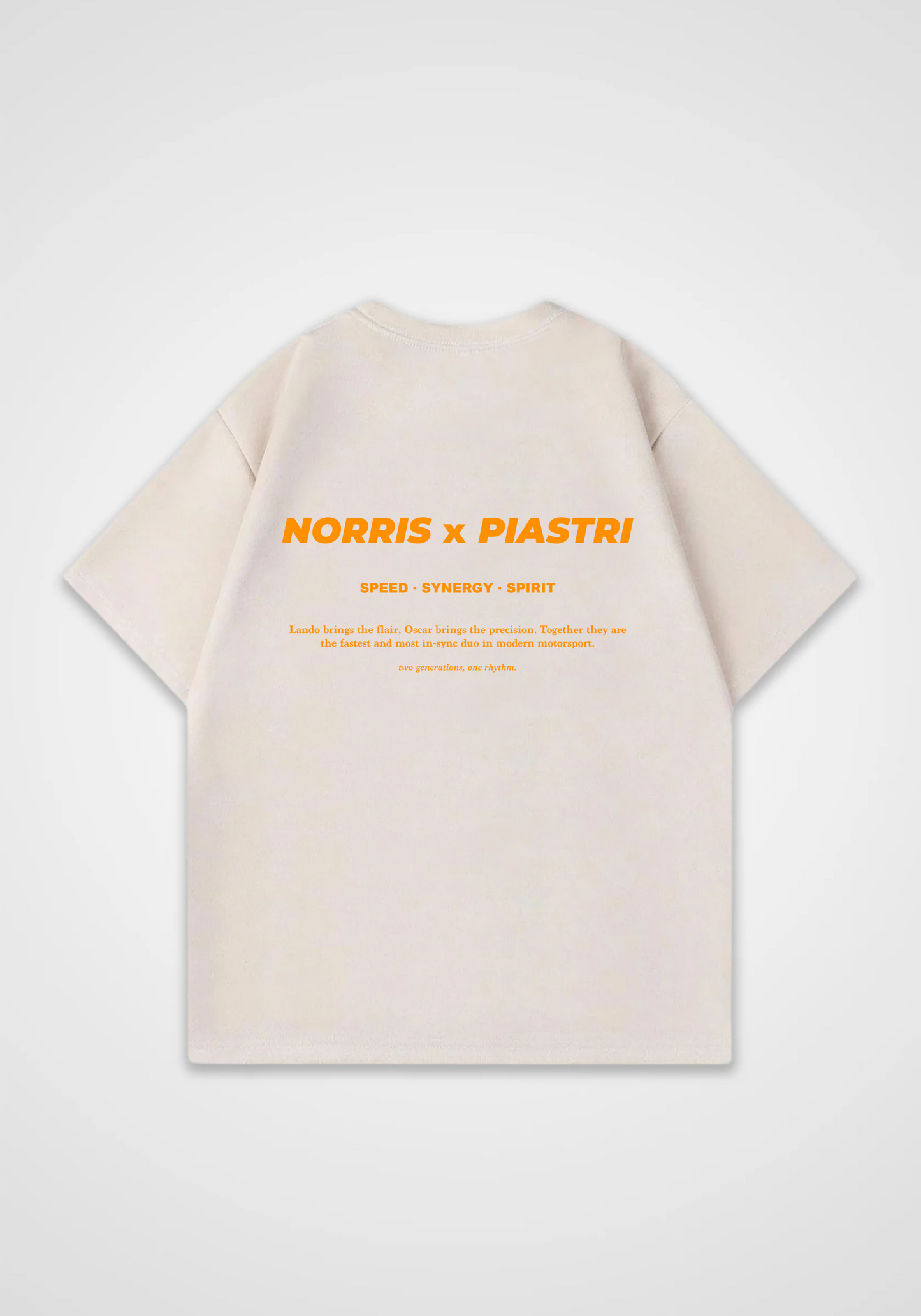 Norris x Piastri Oversized Shirt - Beige Back (Designed)