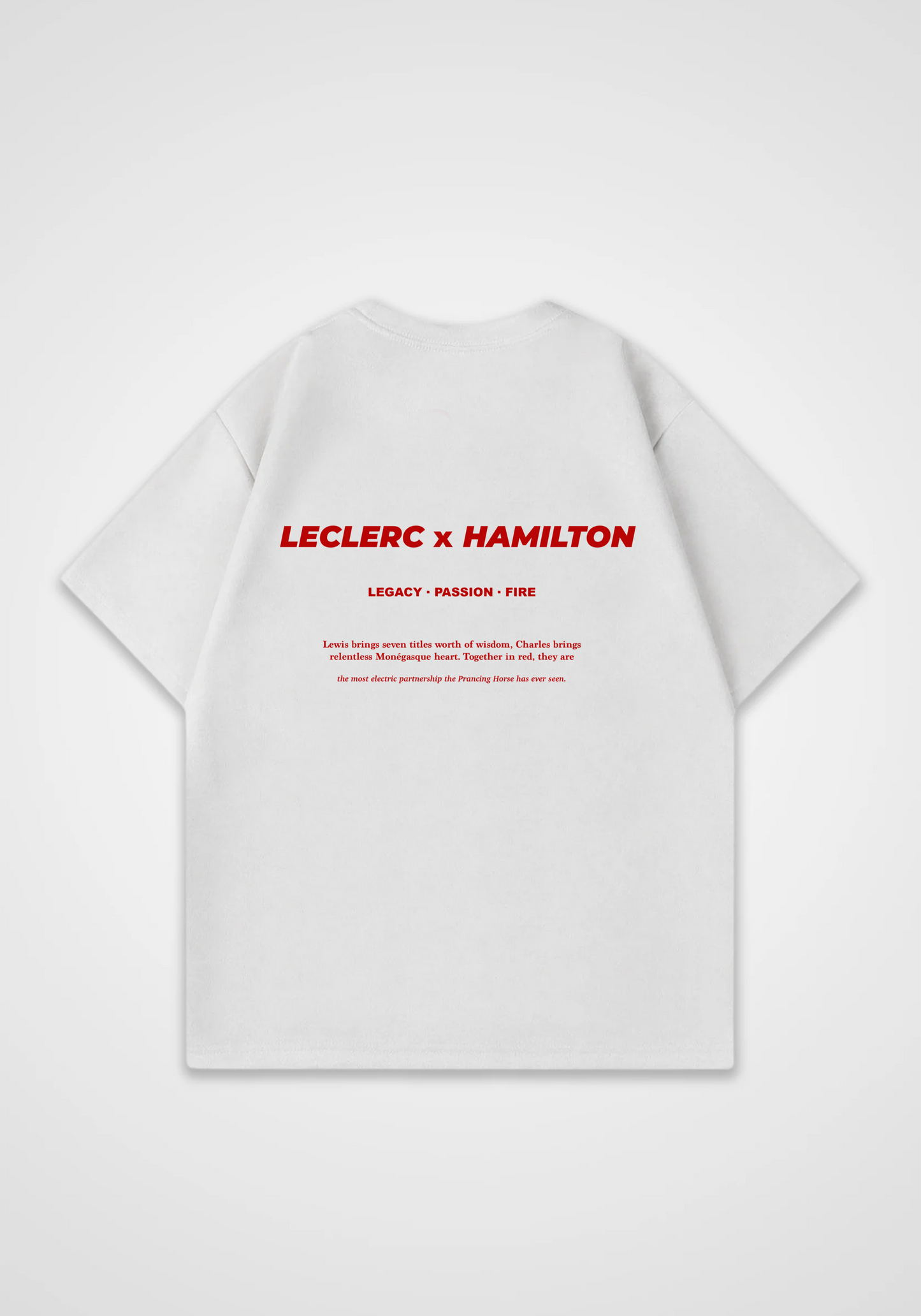 Leclerc x Hamilton Oversized Shirt - White Back (Designed)