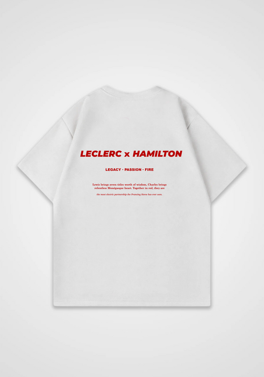 Leclerc x Hamilton Oversized Shirt - White Back (Designed)