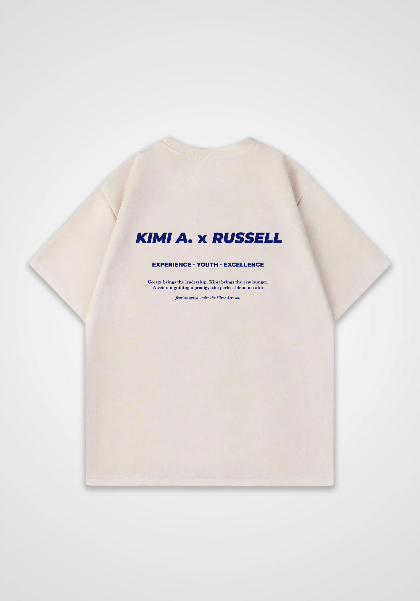 Kimi x Russell Oversized Shirt - Beige Back (Designed)