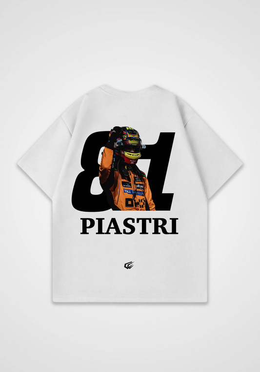 Piastri 81 Oversized Shirt - White Back (Designed)