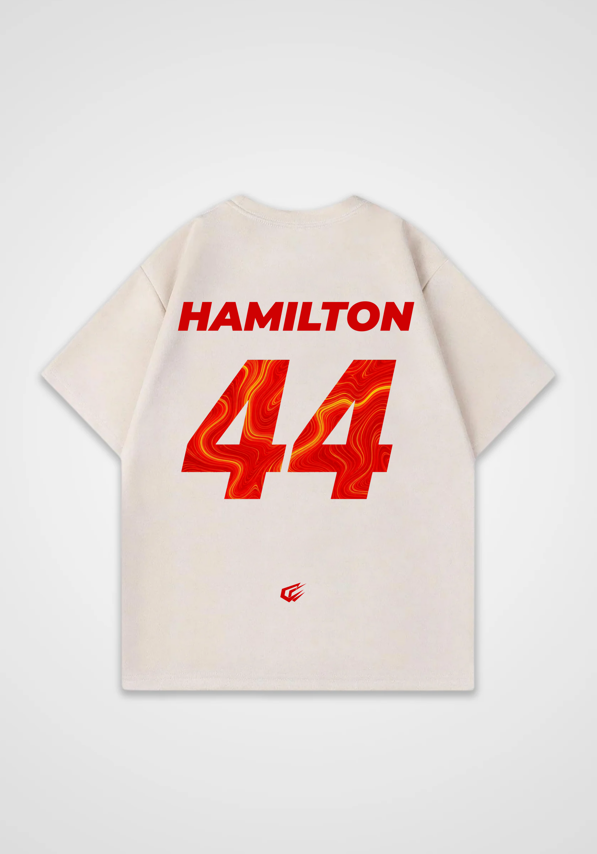 Hamilton Jersey Oversized Shirt - Beige Back (Designed)