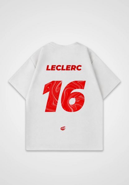Leclerc Jersey Oversized Shirt - White Back (Designed)