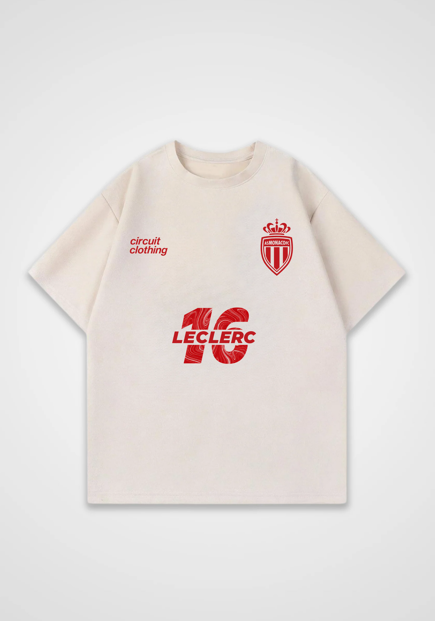 Leclerc Jersey Oversized Shirt - Beige Front (Designed)