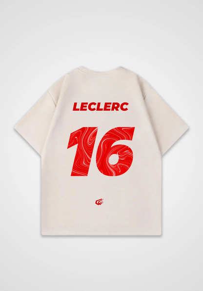 Leclerc Jersey Oversized Shirt - Beige Back (Designed)
