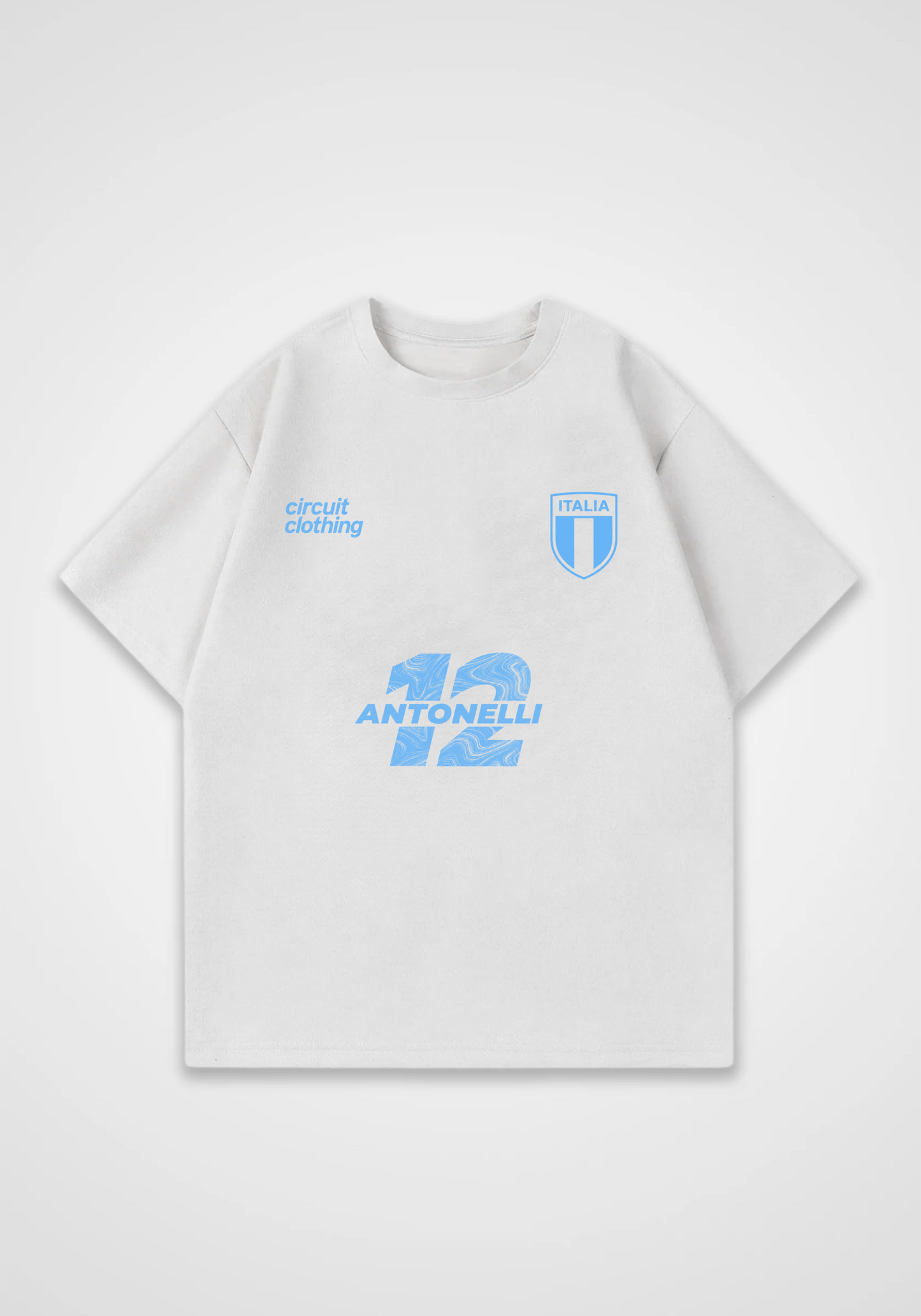 Antonelli Jersey Oversized Shirt - White Front (Designed)