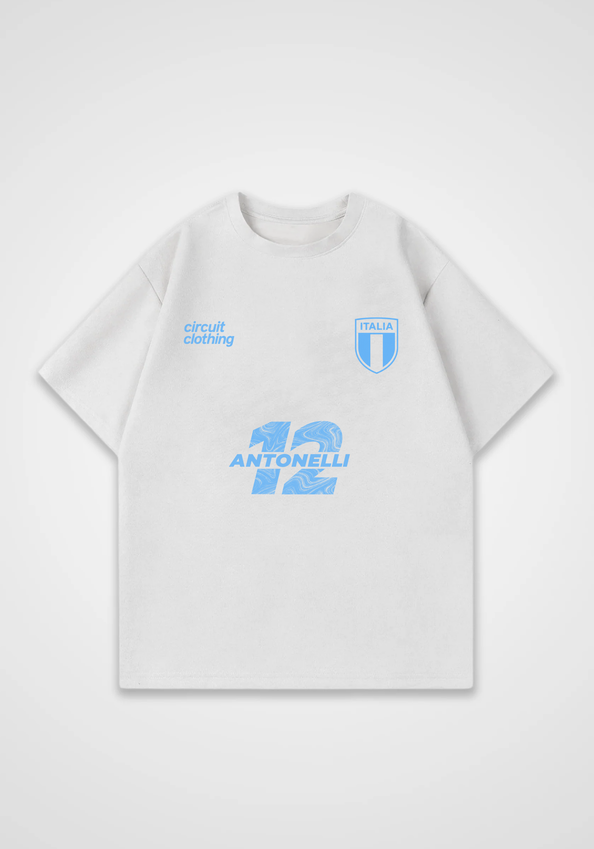 Antonelli Jersey Oversized Shirt - White Front (Designed)