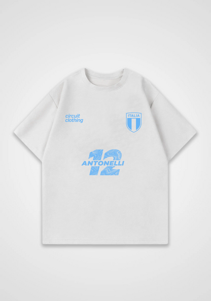 Antonelli Jersey Oversized Shirt - White Front (Designed)