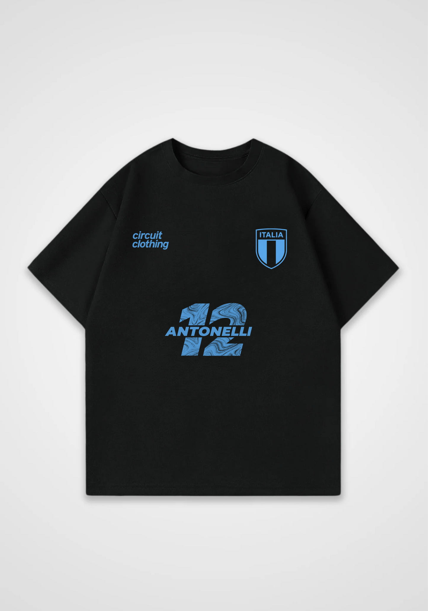 Antonelli Jersey Oversized Shirt - Black Front (Designed)