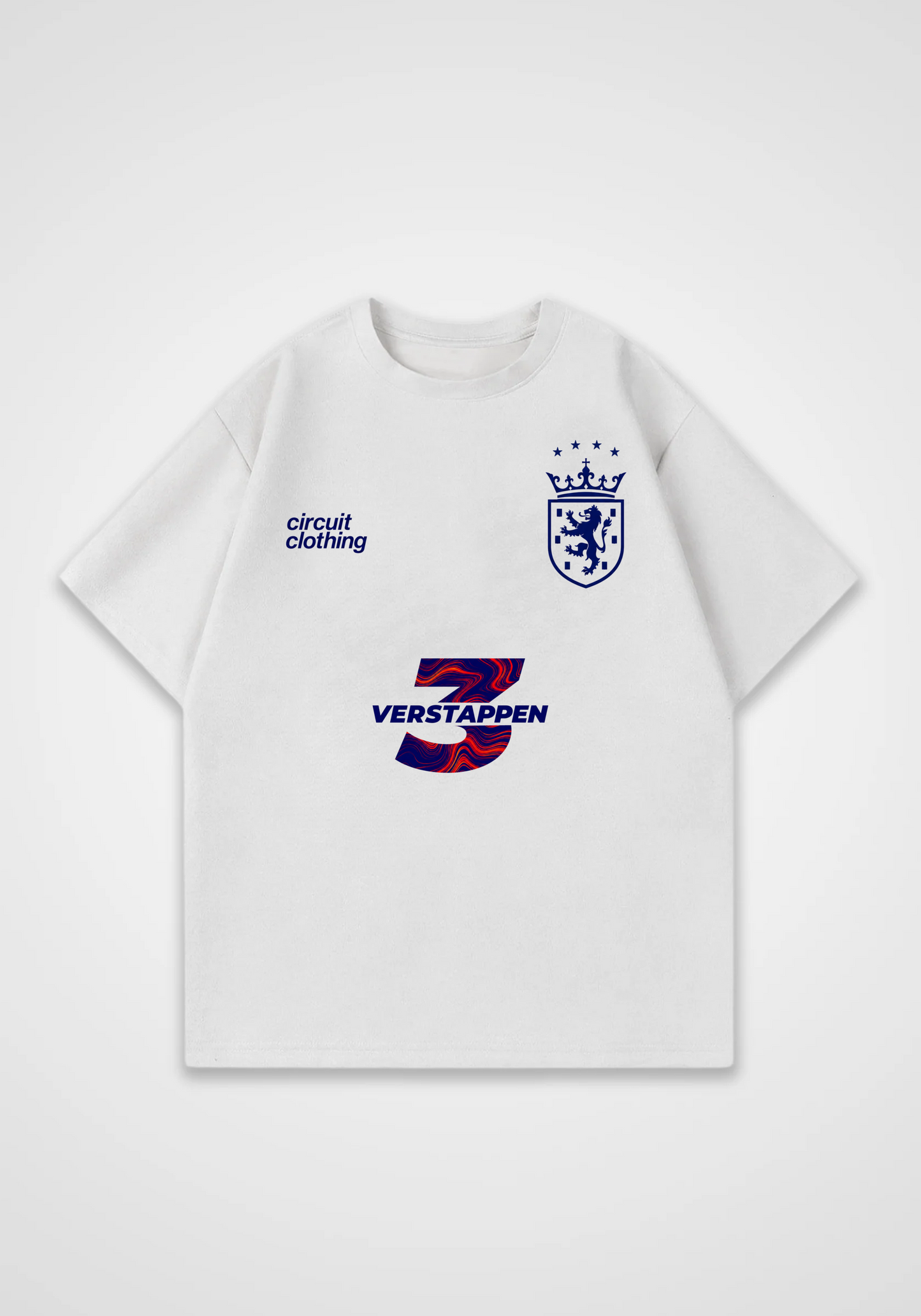 Verstappen Jersey Oversized Shirt - White Front (Designed)