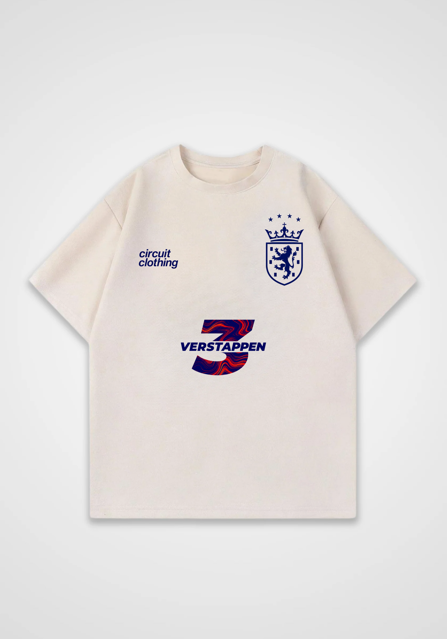 Verstappen Jersey Oversized Shirt - Beige Front (Designed)