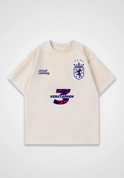 Verstappen Jersey Oversized Shirt - Beige Front (Designed)