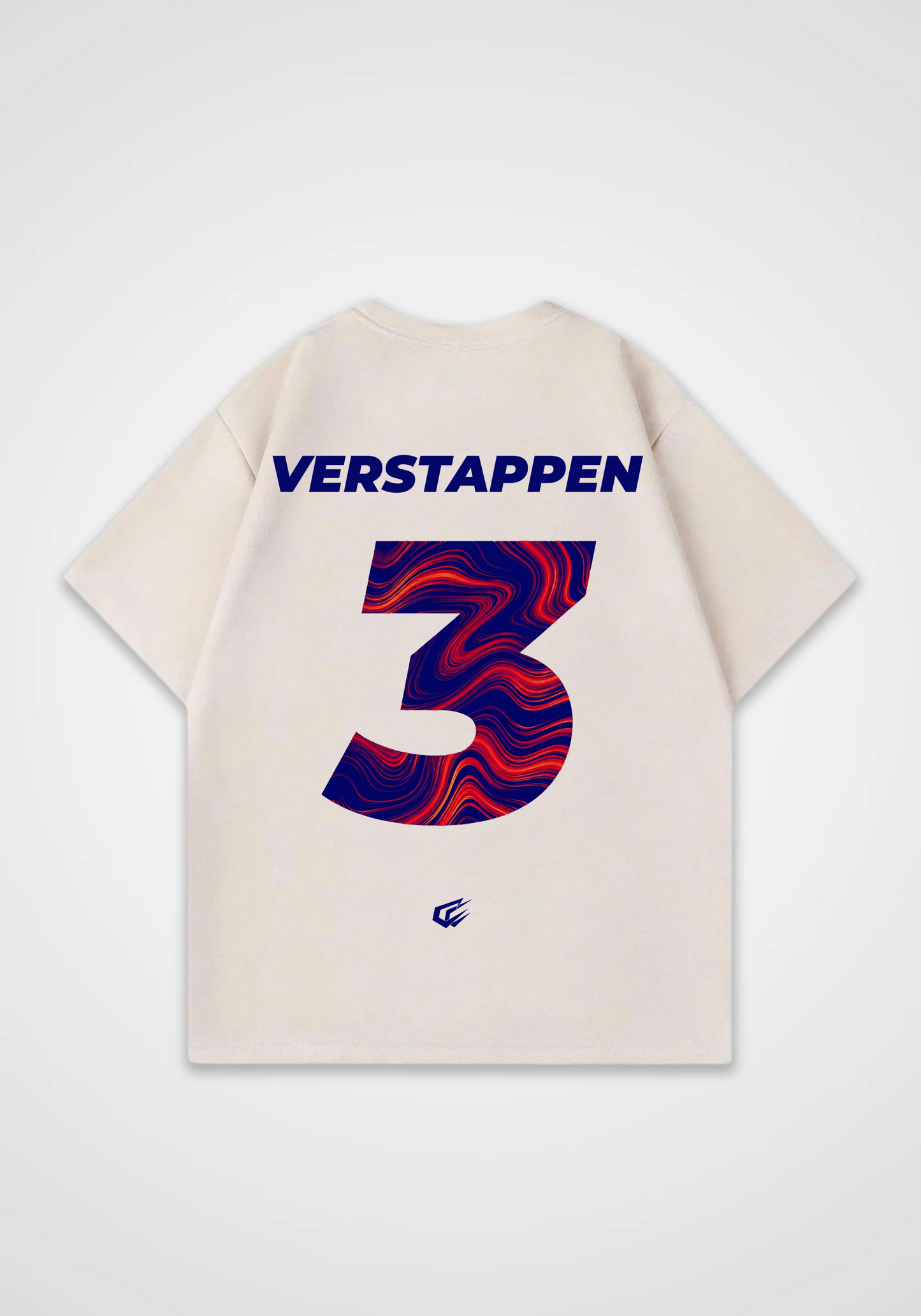 Verstappen Jersey Oversized Shirt - Beige Back (Designed)