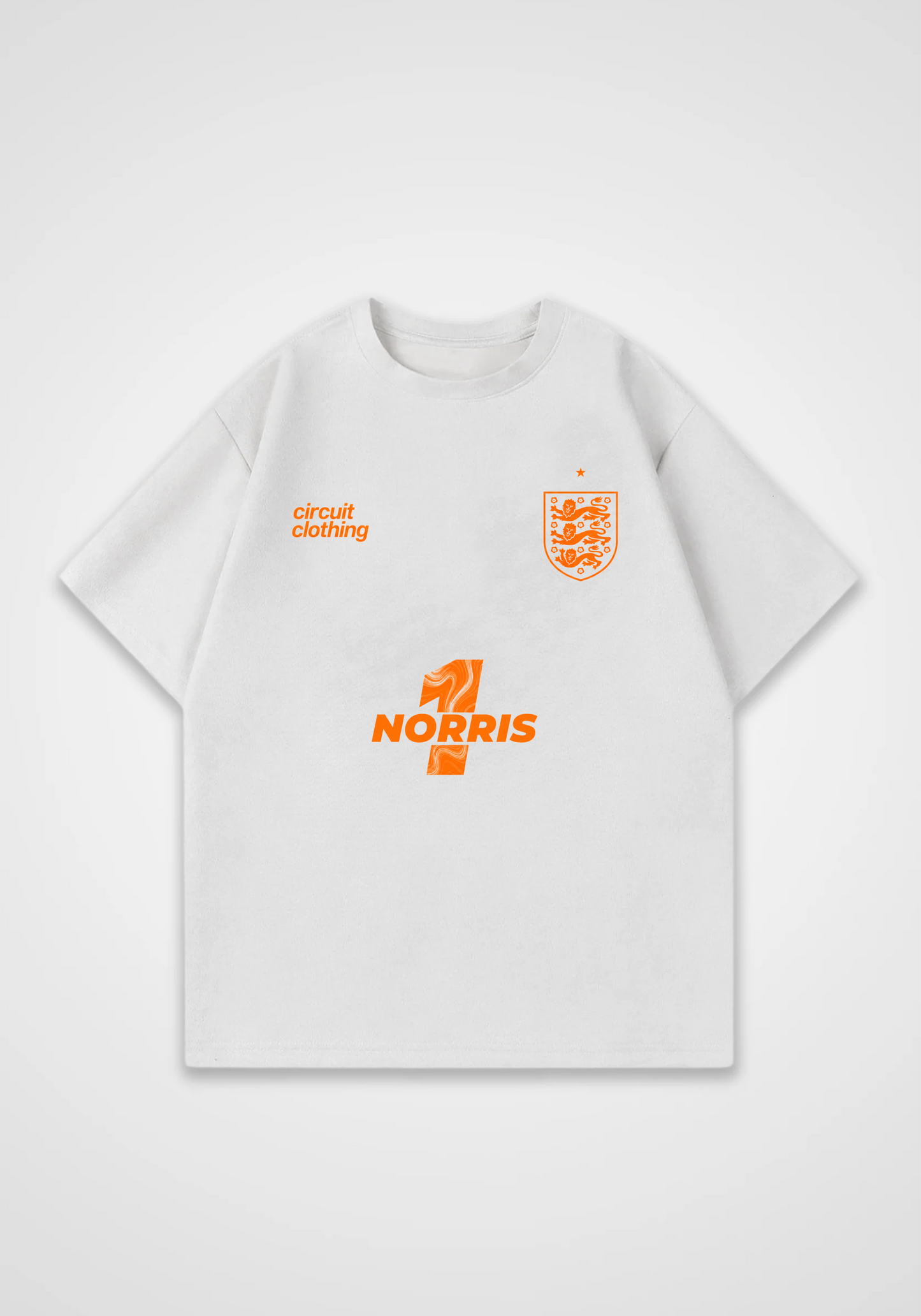 Norris Jersey Oversized Shirt - White Front (Designed)
