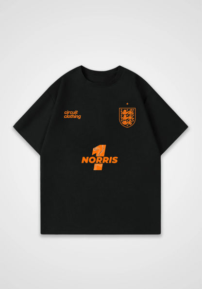 Norris Jersey Oversized Shirt - Black Front (Designed)