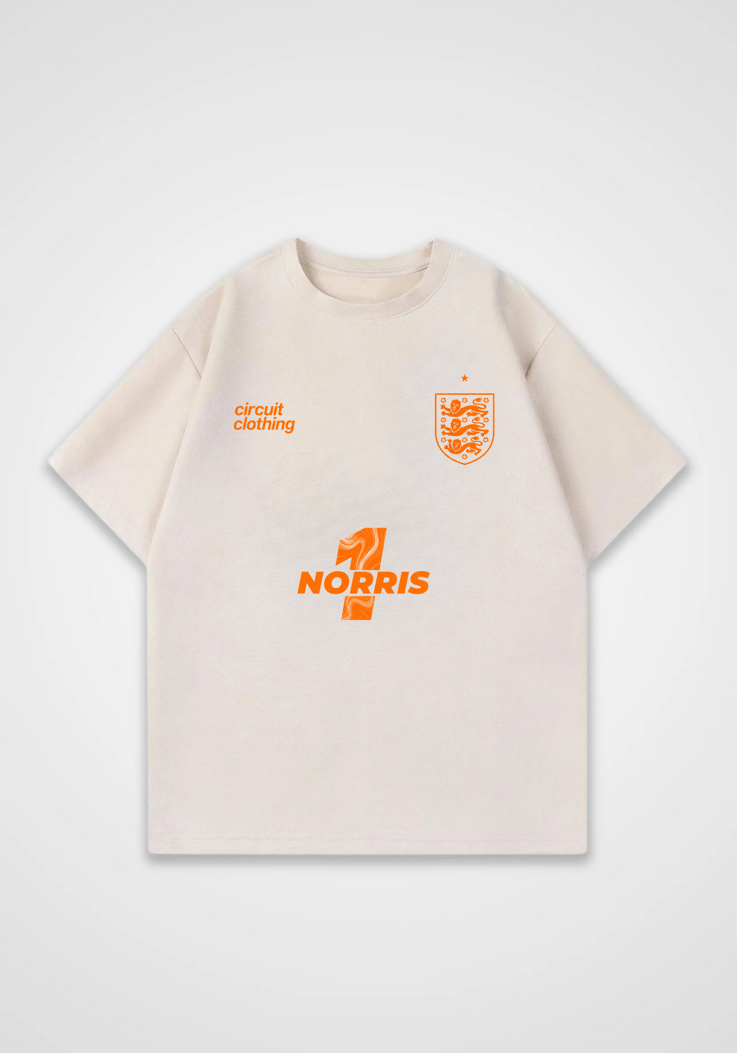 Norris Jersey Oversized Shirt - Beige Front (Designed)