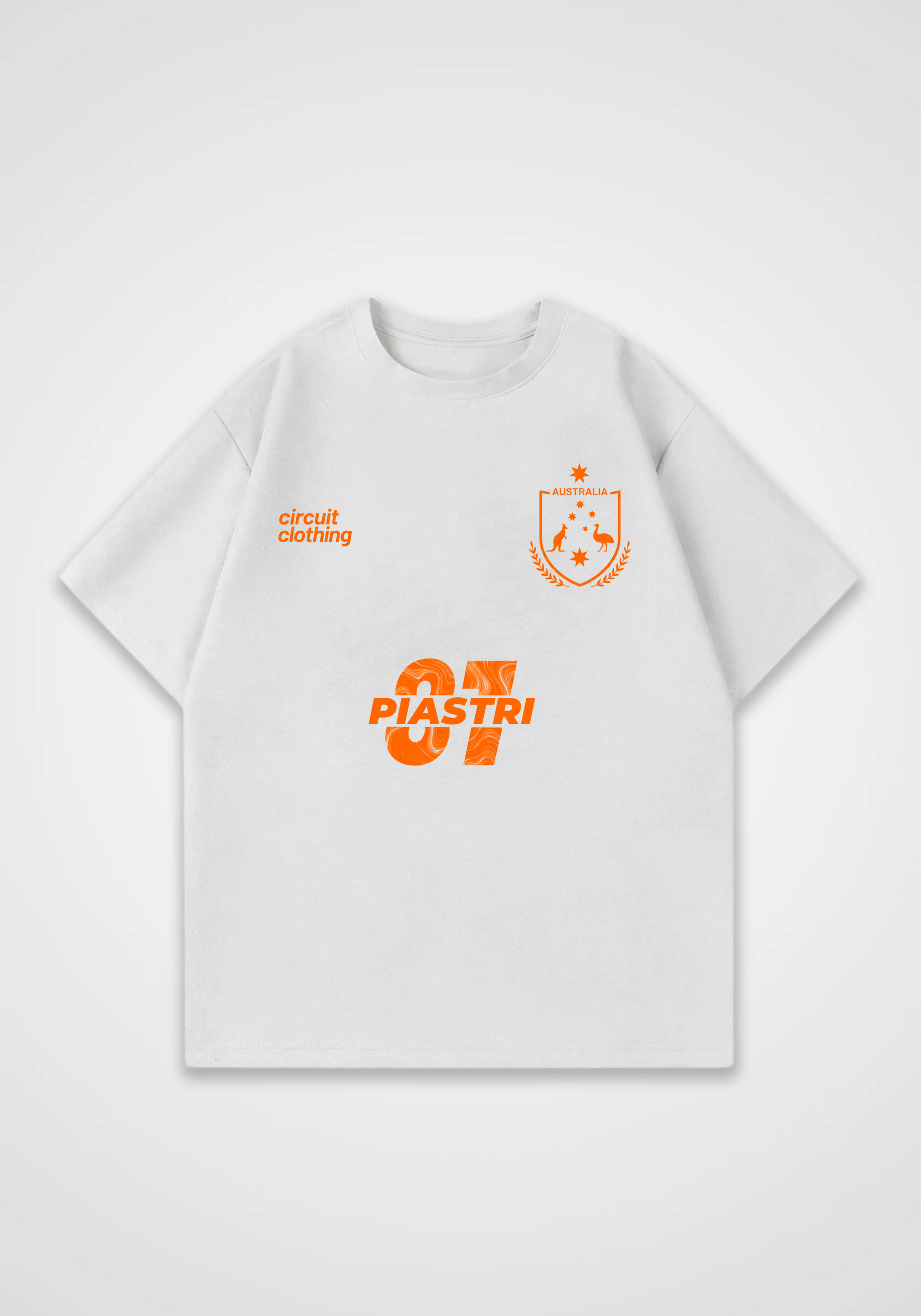 Piastri Jersey Oversized Shirt - White Front (Designed)