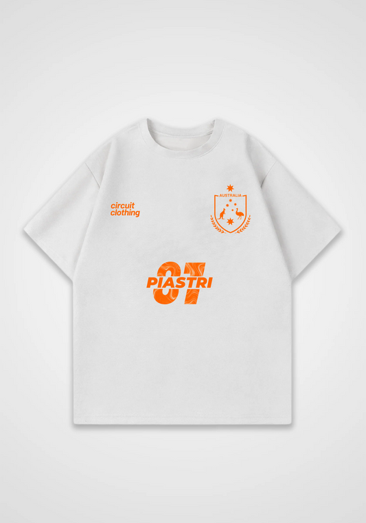 Piastri Jersey Oversized Shirt - White Front (Designed)