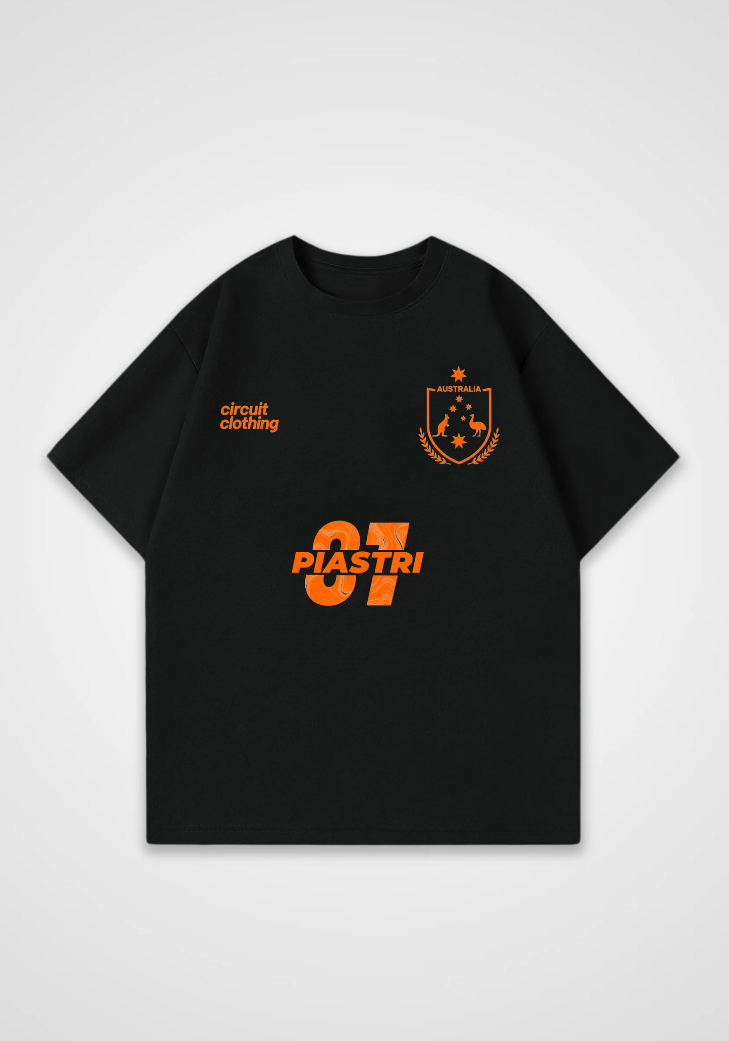 Piastri Jersey Oversized Shirt - Black Front (Designed)