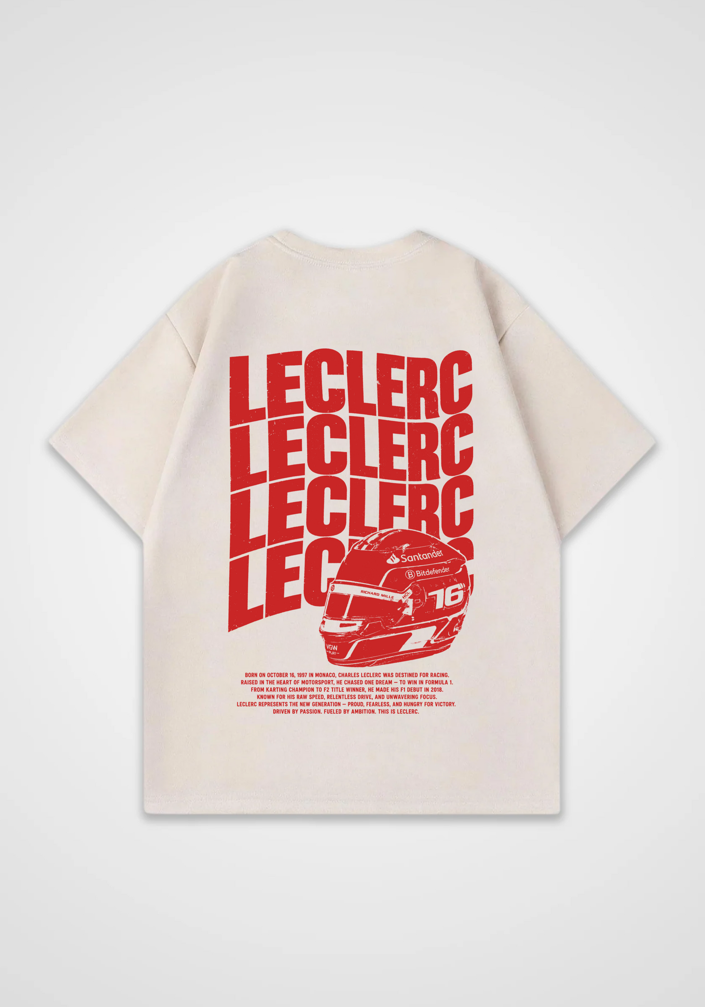 Leclerc Oversized Shirt - Beige Back (Designed)