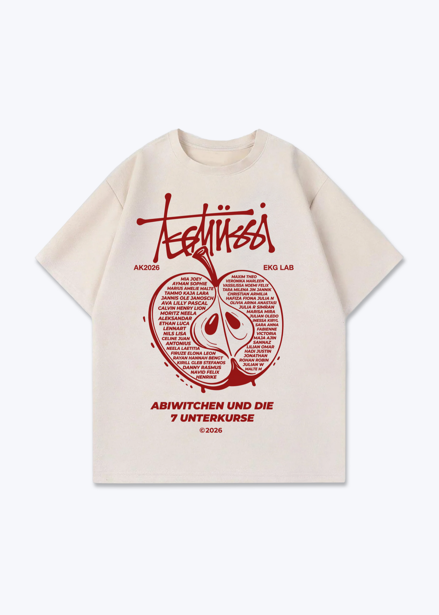 Oversized Shirt - Beige Front (Designed)