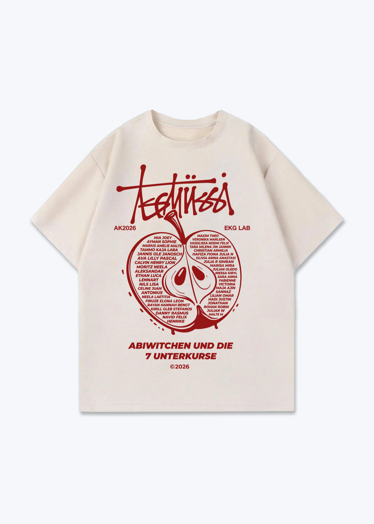 Oversized Shirt - Beige Front (Designed)