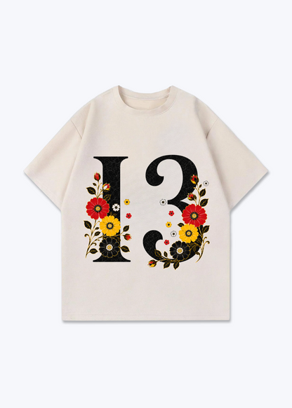 13 Oversized Shirt - Beige Front (Designed)