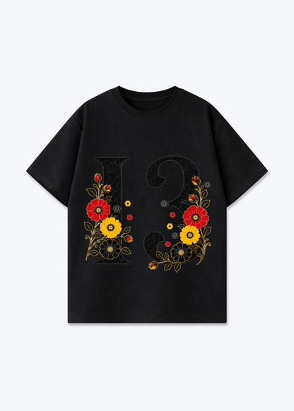 13 Oversized Shirt - Black Front (Designed)