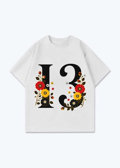 13 Oversized Shirt - White Front (Designed)