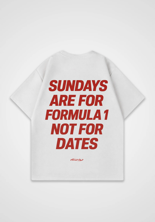 Sundays Are For Racing Oversized Shirt - White Back (Designed)