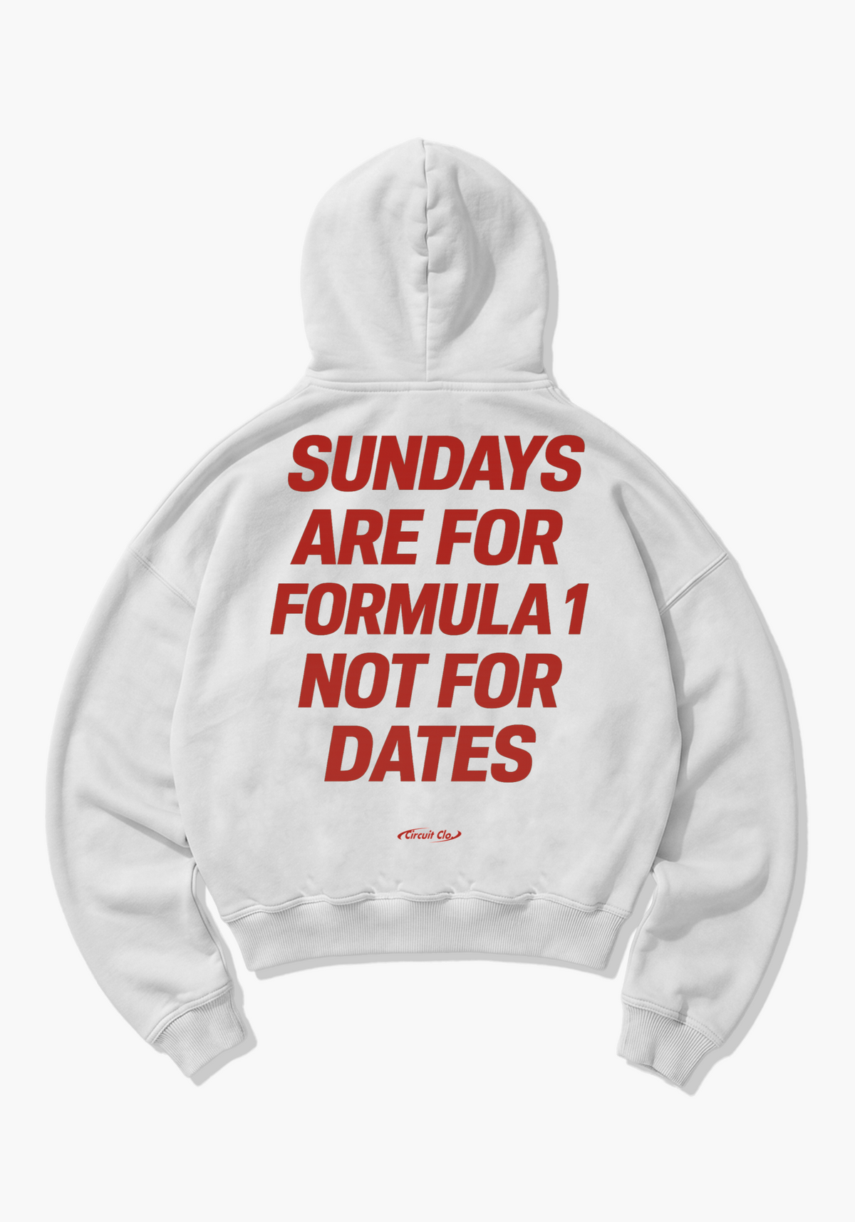 Sundays Are For Racing Oversized Hoodie - White Back (Designed)