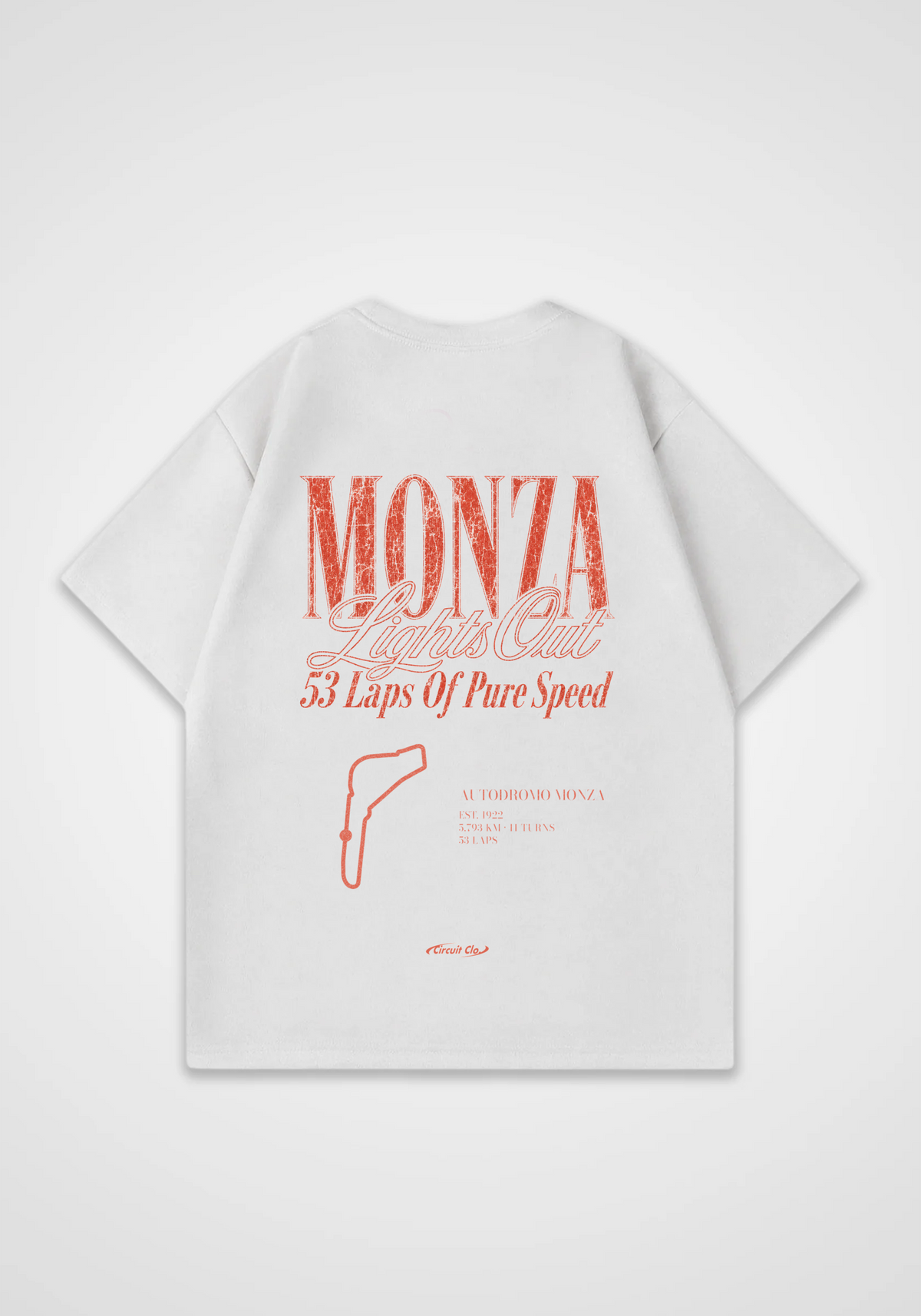Monza Lights Out Oversized Shirt - White Back (Designed)