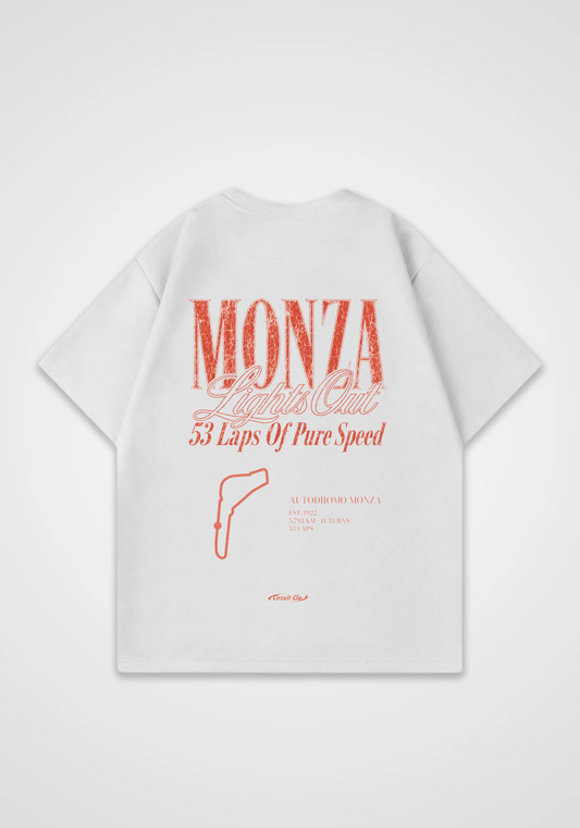 Monza Lights Out Oversized Shirt - White Back (Designed)